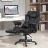 HOMCOM Office Chair, Ergonomic Desk Chair with Foot Rest, Lumbar Support, Reclining Function and Wide Seat, Height-Adjustable High Back Swivel Rolling for Home Office, Support up to 180 kg, Black