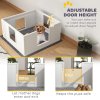 PawHut Whelping Box for Dogs, Dog Whelping Box, Dog Playpen Fence Exercise Play Pen with Water-Resistant Washable Whelping Pad, Adjustable Entrance, Non-Slip Pads, for Medium Dogs, Puppies, 100 x 96cm