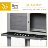 PawHut Rabbit Hutch Outdoor with Run Guinea Pig Hutch 2-Tier Bunny Cage w/ Wheels No-Leak Plastic Tray 157.4 x 53 x 99.5 cm - Grey
