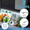 Outsunny 40L Car Refrigerator, Portable Compressor Cooler Box, Fridge Freezer w/ Inner LED Light, Foldable Handles, Cup Holders, 12/24V DC and 110-240V AC for Campervan RV Boat Travel Down to -20°C