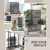 Outsunny Decorative Garden Privacy Screen with Stand, 6.5FT Freestanding Metal Outdoor Divider, Decorative Privacy Panel with Expansion Screws for Garden Pool Hot Tub, Twisted Line Style, Black