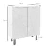 HOMCOM Shoe Cabinet, Compact Shoe Storage Cabinet with Soft-Close Hinges and Adjustable Shelves for 15-20 Pairs of Shoes, High Gloss White