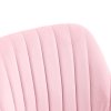 Vinsetto Armless Office Chair, Velvet Computer Desk Chair, Scallop Shape Swivel Chair with Adjustable Height and Wheels for Home Office Study Bedroom, Pink
