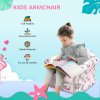 AIYAPLAY Kids Sofa Chair, Toddler Armchair with Flamingo Design, Wooden Frame, Upholstered Toddler Chair for Bedroom, Playroom, Kids Room - Pink