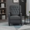 HOMCOM Wingback Push Back Recliner Armchair, Microfibre Cloth Reclining Chair with Leg Rest, Button Tufted, for Home Living Room Theater, Charcoal Grey
