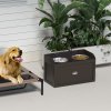 PawHut Stainless Steel Raised Dog Bowls, Double Dog Food and Water Bowl w/ 21L Storage Drawer, for Large Dogs - Brown