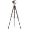HOMCOM Industrial Tripod Floor Lamp, Nautical Searchlight with Adjustable Height, Wood Legs, E14 Lamp Base for Living Room, Bedroom, Grey and Bronze