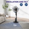 HOMCOM Pedestal Fan with Water Mist Spray, Spray Misting Fan with 70° Oscillation, Tilt Head, 4 Speeds, 3 Modes, Adjustable Mist, 3.2L Water Tank, for Home, 120 cm