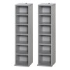 HOMCOM 204 CD Media Display Shelf Unit Set of 2 Blu-Ray Tower Rack w/ Adjustable Shelves Bookcase Storage Organiser, Grey