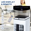 HOMCOM 3-in-1 Portable Air Cooler with 4L Water Tank, Evaporative Air Cooling Fan with Automatic Oscillation, 3 Speeds, 7.5H Timer, Remote, Wheels for Home Office, White