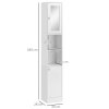 kleankin Tall Bathroom Storage Cabinet with Mirror, Freestanding Floor Cabinet Tallboy Unit with Adjustable Shelves, White