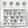 HOMCOM 5-Tier Wall Mounted Display Cabinet, Display Case with 4 Adjustable Shelves, Glass Doors for Home Office Ornaments 60x80cm