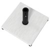 Outsunny 12kg Garden Parasol Base with Adjustable Foot Pad and Knob, Concrete Umbrella Stand with Wood Effect, Rectangular Parasol Holder for 38mm and 48mm Poles, White