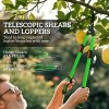 Outsunny 2 Pcs Garden Shears Set, Tree Lopper, Hedge Shears with Telescopic Extendable Handles, Garden Shears for Hedges, Shrubs and Bushes, Lightweight Shrub Care Kit for Cutting, Trimming