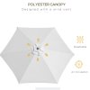 Outsunny 2.6M Garden Parasol Umbrella with Tilt and Crank, Outdoor Sun Parasol Sunshade Shelter with Aluminium Frame, Grey