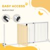 PawHut Wooden Dog Gate, Dog Fence Indoor, Freestanding Dog Barrier, Adjustable Lockable Fence with 3 Panels, 71H x 113-166W cm, White