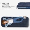 Outsunny Single Air Bed with Hand Pump, Inflatable Mattress with Flocked Surface for Guest, Camping, Travel, 191 x 73 x 22cm, Blue