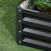 Outsunny 2 Tier Galvanised Raised Garden Bed, Outdoor Steel Planter Box with Open Bottom for Vegetables, Flowers and Herbs, 120 x 101 x 58 cm, Dark Grey