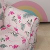 AIYAPLAY Kids Sofa Chair, Toddler Armchair with Flamingo Design, Wooden Frame, Upholstered Toddler Chair for Bedroom, Playroom, Kids Room - Pink
