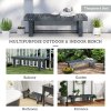 Outsunny 1 Piece 2-seater Outdoor Indoor Wooden Garden Bench Fir Patio Loveseat, 110L x 38W x 35Hcm, Grey