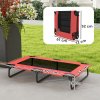 PawHut Raised Dog Bed, Portable Elevated Pet Cot with Breathable Mesh for Indoor Outdoor, for Large Dogs, 107 x 61 x 20 cm, Red