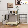 PawHut Dog Crate Furniture, Dog Cage End Table Indoor with 3 Doors, Furniture Style Dog Crate with Soft Washable Cushion, for Medium Dogs, 80L x 60W x 68Hcm
