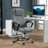 Vinsetto Office Chair, Linen-Feel Fabric Swivel Computer Desk Chair with Adjustable Height and Tilt Function for Home Study Bedroom, Dark Grey