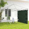 Outsunny Gazebo Side Panel, Canopy Sidewall Panel with 4 Mesh Bags and 2 Storage Pockets for 3 x 3 m Straight Leg Pop Up Gazebos, 1 Pack Sidewall Only, Green