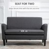 HOMCOM 2 Seater Sofa, Small Comfy Sofa Couch with Rubber Wood Legs, Modern Upholstered Loveseat for Living Room, Bedroom, Charcoal Grey