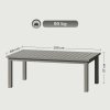 Outsunny Aluminium Outdoor Coffee Table, Rectangular Patio Side Table with Slat Tabletop for Indoor, Garden, Balcony, 100cm x 60 cm, Grey