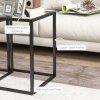 HOMCOM Nesting Tables Set of 2, Side End Table with Tempered Glass Top and Steel Frame for Living Room, Bedroom, Black