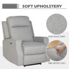 HOMCOM Electric Fabric Recliner Armchair, Reclining Chair with Adjustable Leg Rest, USB Port, for Limited Space Home Living Room, Grey
