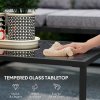 Outsunny 3 Piece L Shaped Garden Furniture Set with Cushions, Garden Corner Sofa Set with 3-Seater Sofa, Loveseat and Tempered Glass Top Table for Outdoor, Grey
