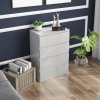 HOMCOM High Gloss Chest of Drawers, Modern 4 Drawer Dresser with Soft Closing Mechanism for Bedroom, White