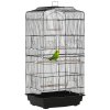 PawHut Bird Cage with Perches, Food Bowls, Swing, Parrot Cage for Budgie, Parakeet, Small Bird, 46.5 x 35.5 x 92cm, Black