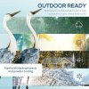 Outsunny Crane Garden Ornaments, 2 PCS Steel Garden Statue Set Gifts, Water and Rust Resistant Sculptures for Patio Pond Landscape Decoration, Multi-Colour
