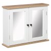 kleankin Bathroom Mirror Cabinet Wall Mounted Storage Cupboard with Double Door and Adjustable Shelf, White