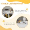 PawHut Extra Tall Dog Gate with Cat Flap, Pet Safety Gate for Doorways Stairs with Auto Close Double Locking, 104 cm Tall 74-101 cm Wide, White