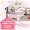 ZONEKIZ Toddler Bed Frame, Kids Bedroom Furniture, Cloud-Design Princess Bed, 143 x 74 x 55cm - Pink