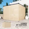 Outsunny 3 x 3(m) Pergola with Retractable Roof Canopy and Curtains, Metal Frame Garden Gazebo Outdoor Sun Shade Shelter for Grill, Patio, Deck, Beige