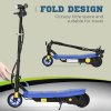 HOMCOM 120W E-Scooter Folding Electric Scooter with 12km/h Maximum Speed, Three Mode LED Headlight, Adjustable Height, Warning Bell, for Ages 7-14 Years - Blue