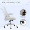 Vinsetto Mesh Office Chair with Flip-up Armrest, Swivel Computer Chair with Lumbar Support, Adjustable Height, Tilt Function for Home/Office, White