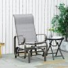 Outsunny Outdoor Gliding Rocking Chair with Sturdy Metal Frame Garden Comfortable Swing Chair for Patio, Garden and Poolside, Grey