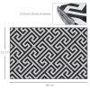 Outsunny Outdoor Rug Reversible Mat Plastic Straw Rug Portable RV Camping Mat for Garden Deck Picnic Indoor, 121 x 182 cm (4 x 6 ft), Black & White