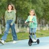 AIYAPLAY Kids Scooter, Foldable Kick Scooter with Adjustable Handlebar, 200mm Big Wheel, Rear Fender Brake, Gift for Ages 6-12 Years, Boys and Girls, Black