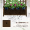 Outsunny Garden Planters with Trellis for Climbing Vines, Wooden Raised Beds for Garden, Free Standing Flower Pot, Indoor Outdoor Display Rack, 64 x 28 x 75 cm, Brown