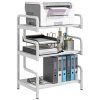 HOMCOM 3-Tier Printer Stand with Storage Shelves, Printer Table, 55 x 40 x 77cm Printer Shelf for Home Office, Study