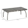 Outsunny Rattan Coffee Table, Patio Wicker Table with All-Weather Material for Garden, Balcony, Backyard, Grey