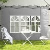 Outsunny Gazebo Side Panels with Window for 3x3(m) or 3x4m Pop Up Gazebo, 2 Pack Sides Replacement, Grey