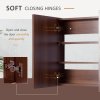 kleankin Double Door Bathroom Mirror Cabinet, Wall Mounted Bathroom Storage Cabinet, Soft Closing, 63L x 60Hcm